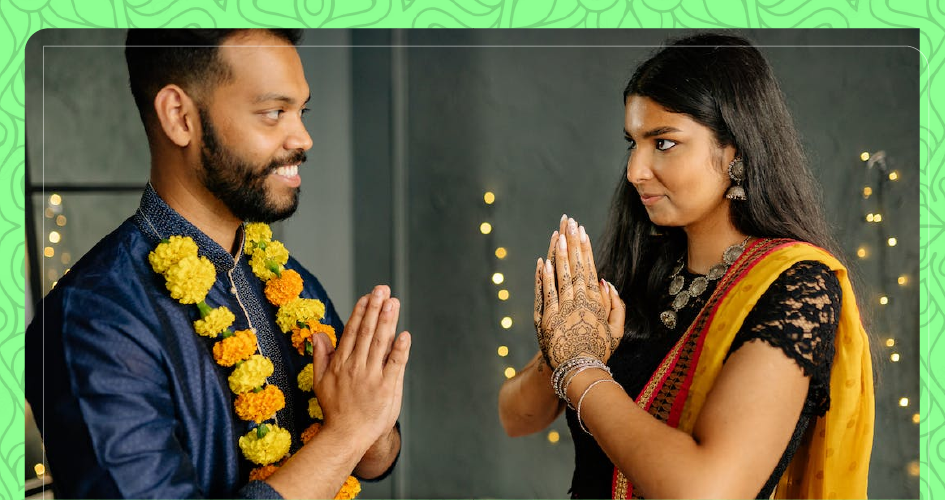 Greeting someone with Namaste